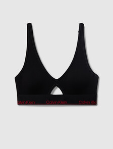 Icon Cotton Lightly Lined Triangle Bralette, Black, hi-res