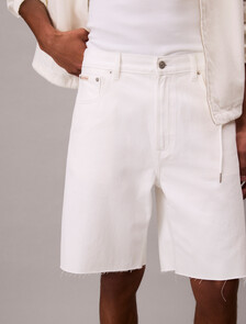 90's Loose Denim Shorts, CHALK WHITE, hi-res