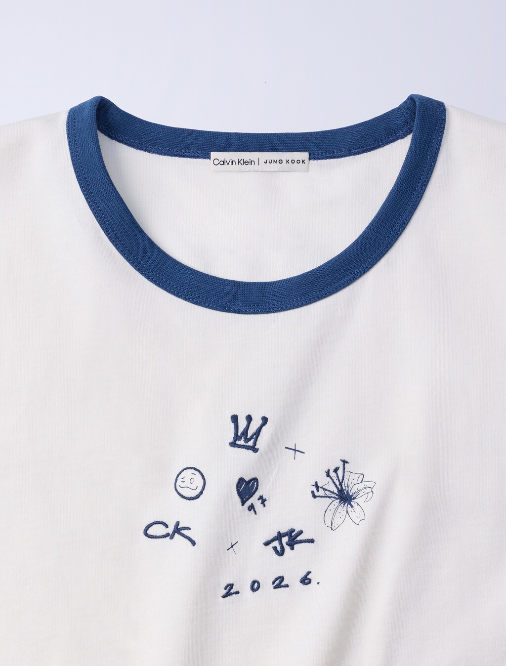 Jung Kook for Calvin Klein Icons Graphic Ringer Baby Tee, Lily, hi-res