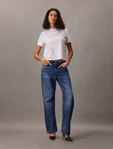 Script Glitter Slim Tee, Brilliant White, hi-res