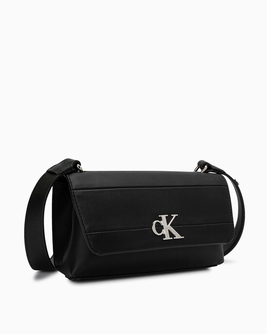 Minimal Monogram East-West Flap Textured Crossbody