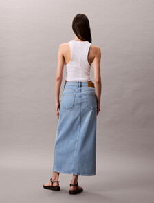 Front Split Denim Maxi Skirt, HAZY SKY, hi-res