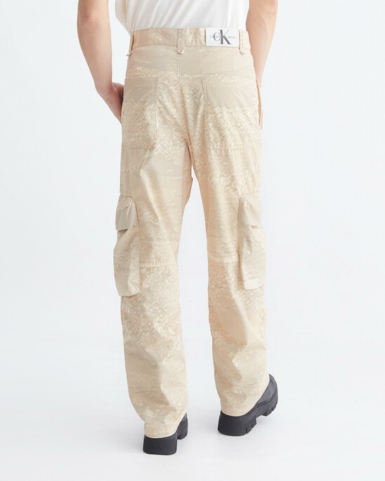 Wide Leg Printed Cargo Pants