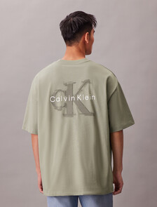 Oversized Embossed Monogram Tee, Shadow, hi-res