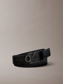 CK Enamel Buckle Belt 40MM, Black / Black Enamel Matte Gunmetal, hi-res