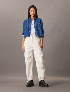 Crinkle Nylon Parachute Pant, Tofu, hi-res