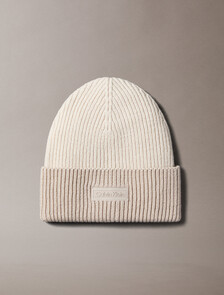 Wool Cashmere Blend Beanie, Chalk/Chateau, hi-res