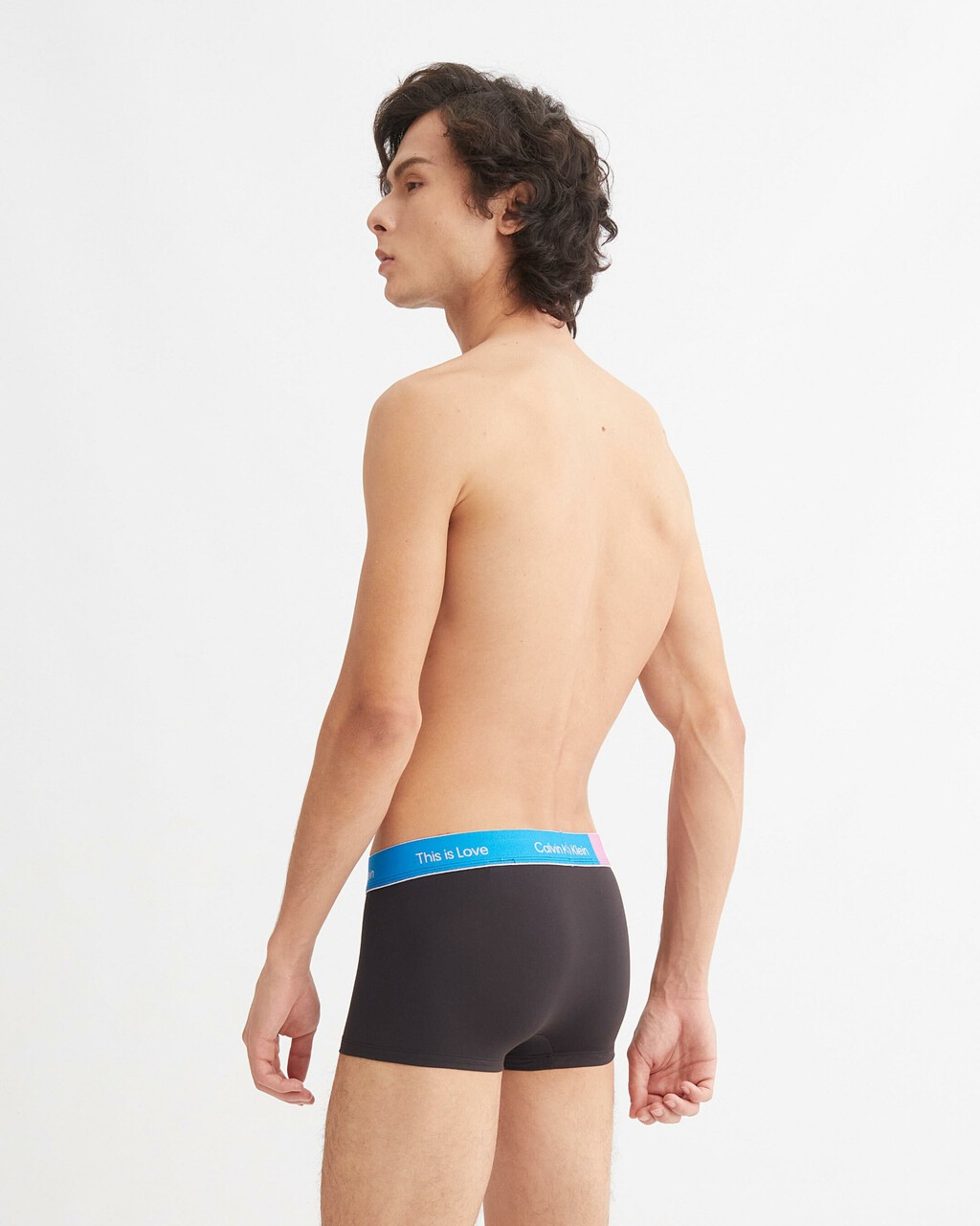 PRIDE MICRO COLOR BLOCK LOW RISE TRUNKS, Black w/ Shocking Blue, hi-res