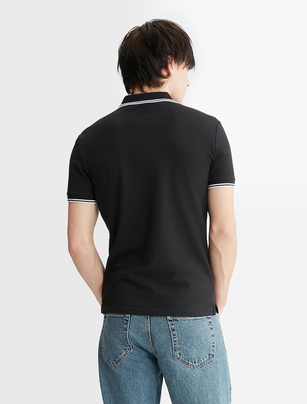 Monologo Slim Tipped Polo, Ck Black, hi-res