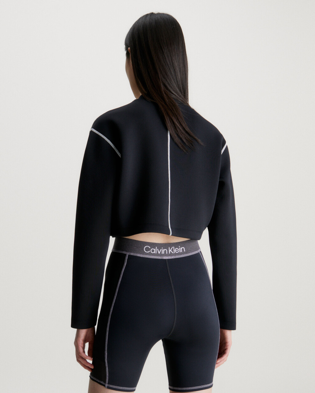 Cropped Mock Neck Logo Top, BLACK BEAUTY, hi-res