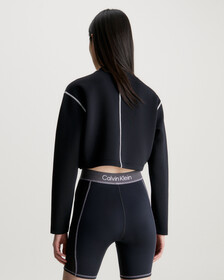 Cropped Mock Neck Logo Top, BLACK BEAUTY, hi-res