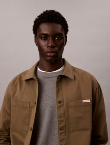 Relaxed Cotton Shacket, Capers, hi-res