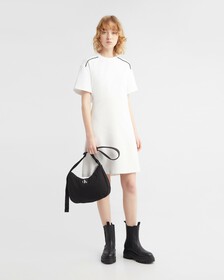 FEMININE CUT-OUT BACK T-SHIRT DRESS, Bright White, hi-res