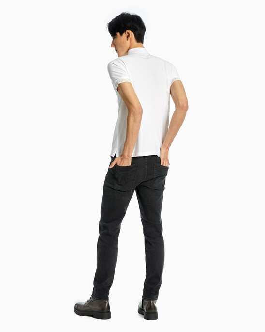 REIMAGINE NATURE SLIM POLO SHIRT WITH LOGO CUFFS
