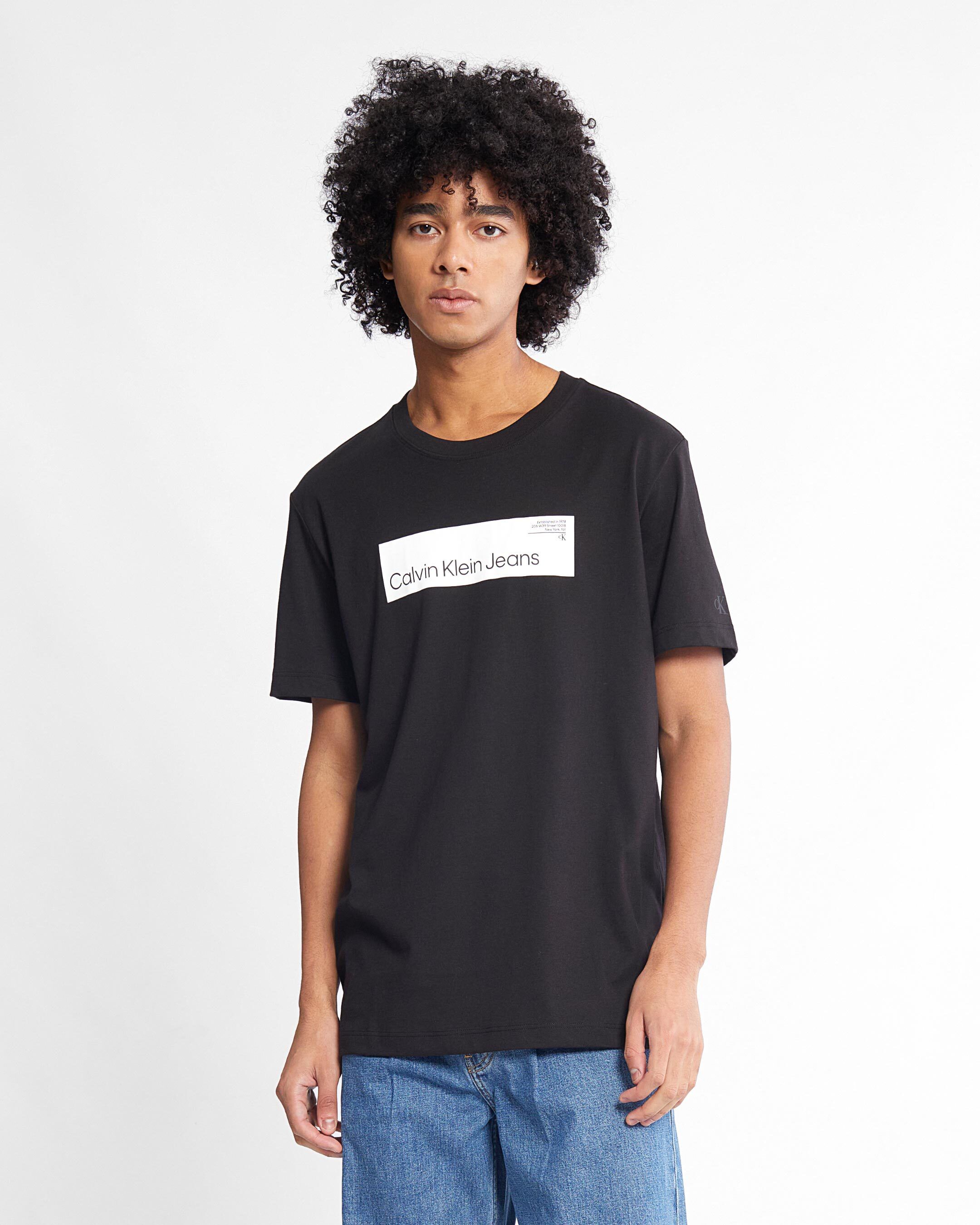 Calvin klein box logo new arrivals t shirt