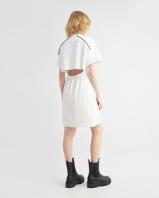 FEMININE CUT-OUT BACK T-SHIRT DRESS, Bright White, hi-res