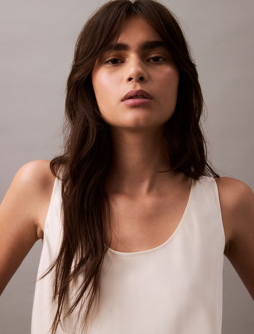 Viscose Tank Top, Vanilla Ice, hi-res