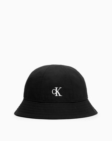 CK LOGO DOME BUCKET HAT, BLACK, hi-res