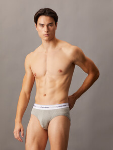 2 Pack Icon Cotton Stretch Hipster Briefs, Grey Heather / Black, hi-res