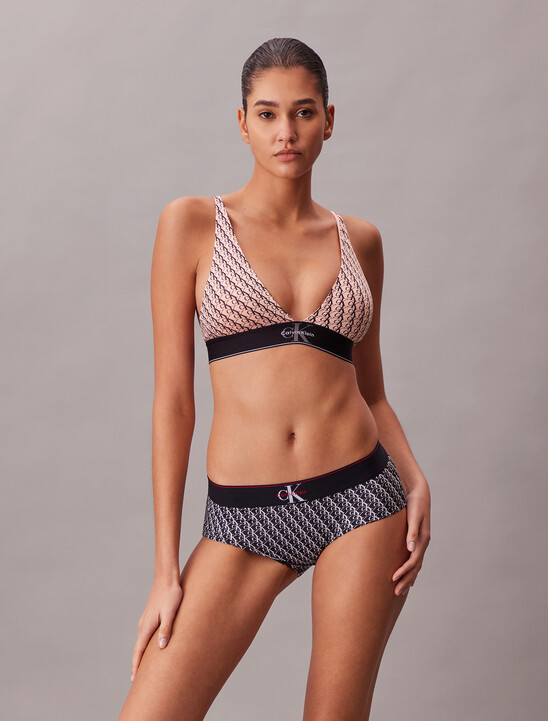 Triangle Bralette - Graphic Monogram Microfibre Stretch
