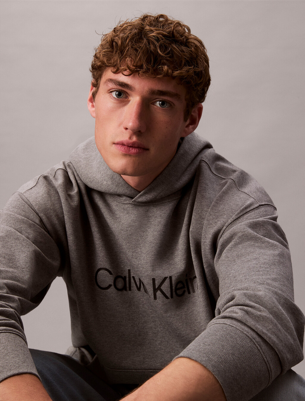 Standard Logo Premium Terry Hoodie, Medium Grey Heather, hi-res