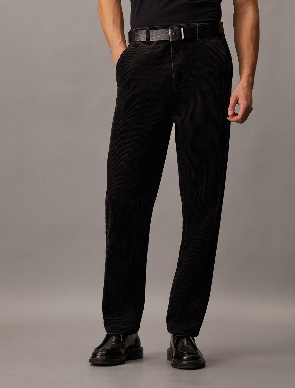 Corduroy Straight Pants, Ck Black, hi-res