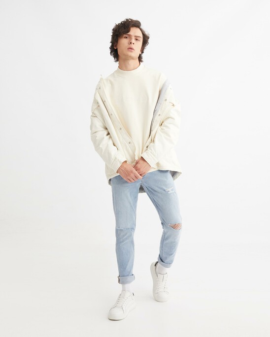 MODERN NEUTRALS OVERSIZED PADDED SHIRT JACKET