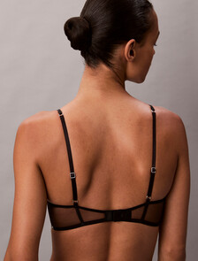 Lightly Lined Plunge Bra - CK Black Floral Lace, Black, hi-res