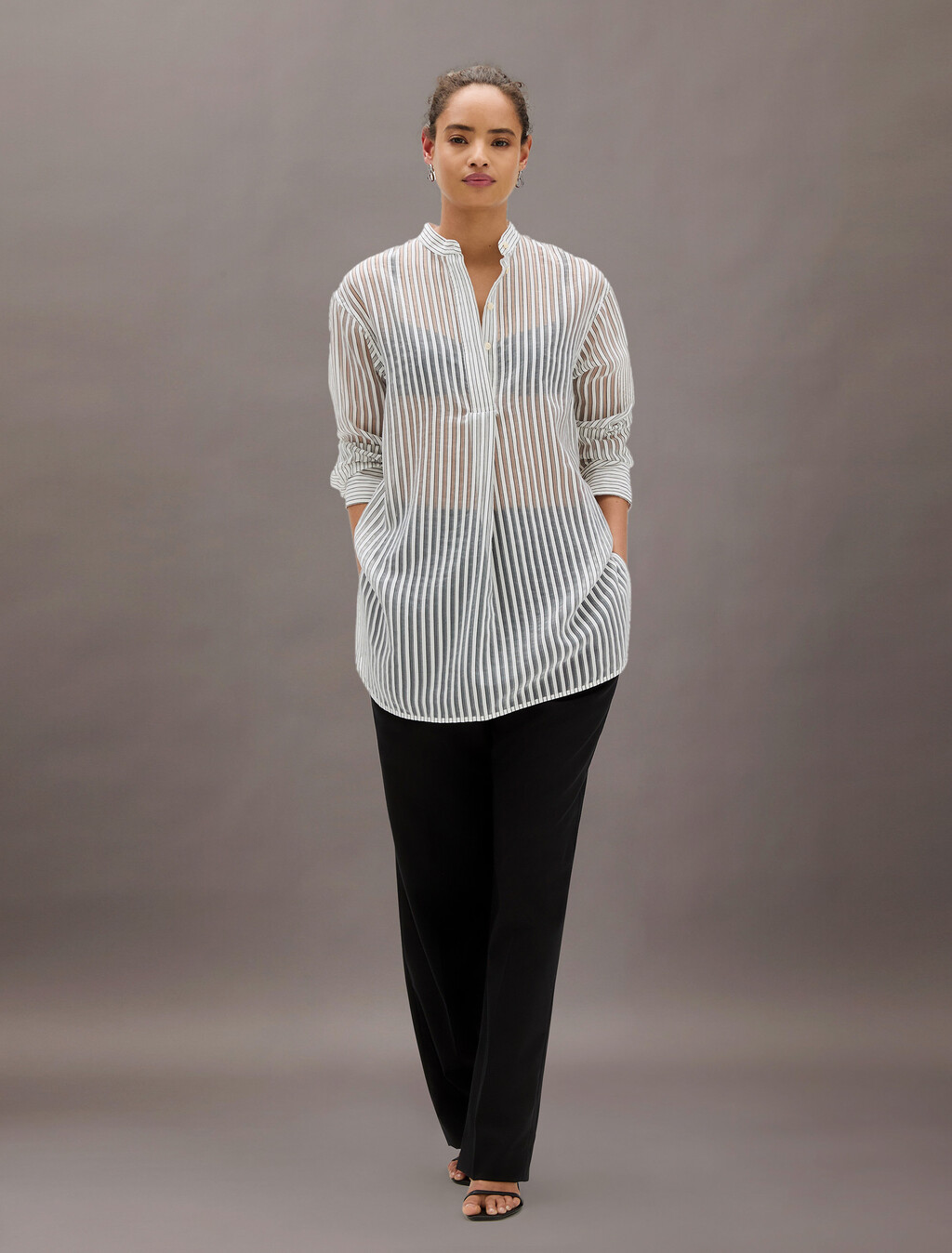 Jacquard Stripe Popover Shirt, 18814 As Header+Ipeker Stripe, hi-res