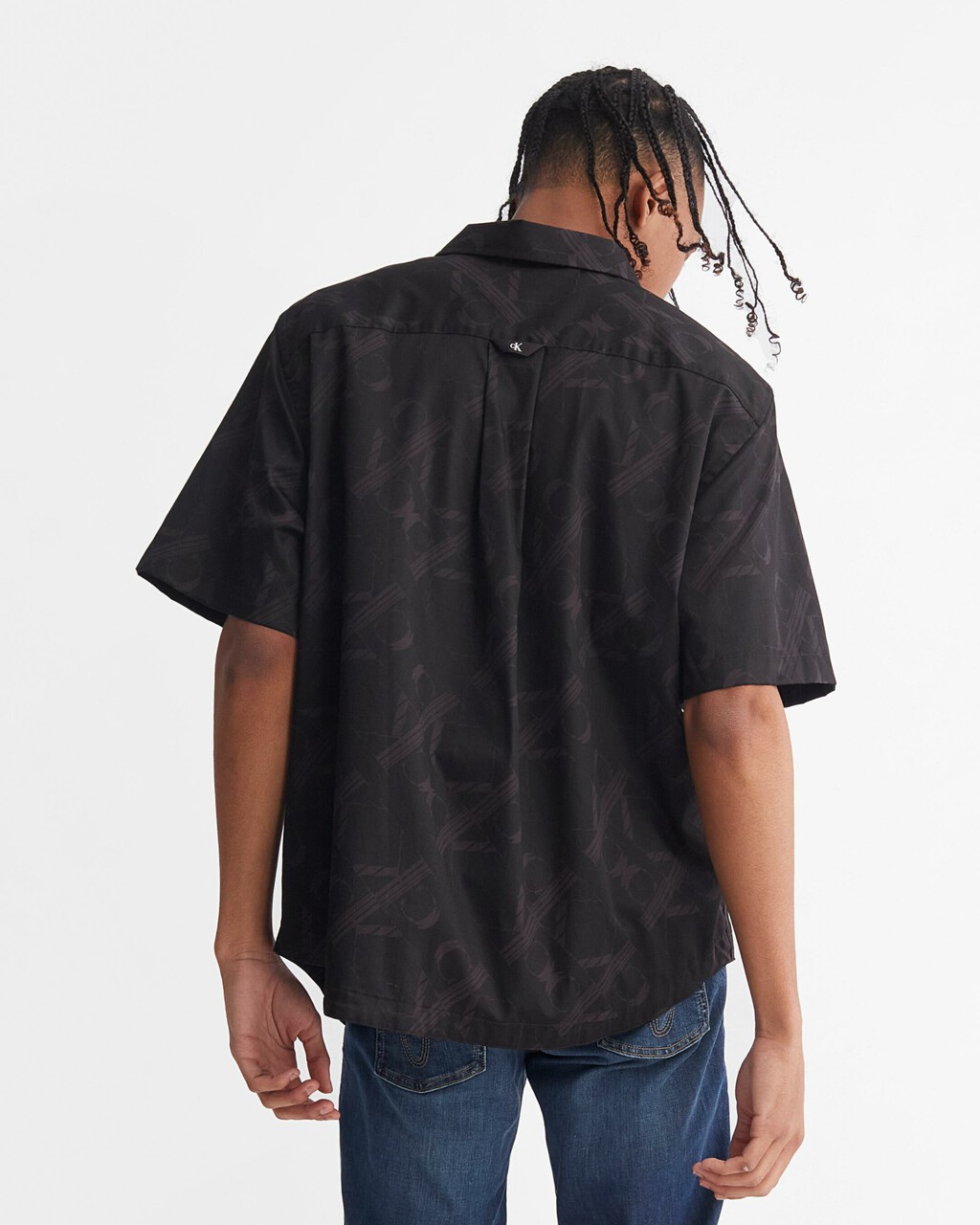 PREMIUM MONOGRAM RELAXED SHIRT, CK BLACK, hi-res