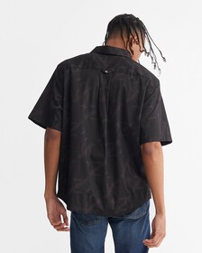 PREMIUM MONOGRAM RELAXED SHIRT, CK BLACK, hi-res