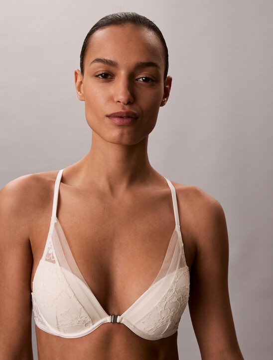 CK Black Bridal Push Up Plunge Bra