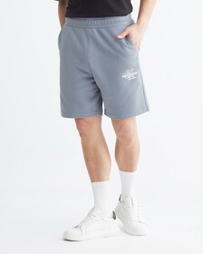 MONOGRAM SWEAT SHORTS, Overcast Grey, hi-res