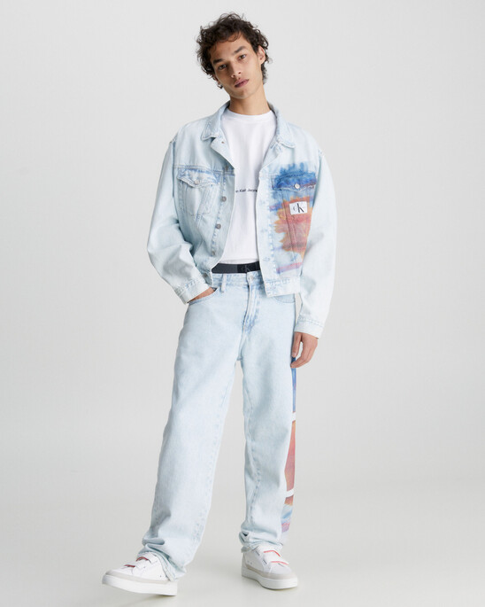 Oversized Printed Denim Jacket