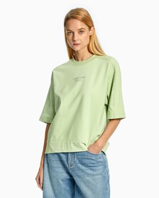 White On White Cropped Sweatshirt, Jaded Green, hi-res