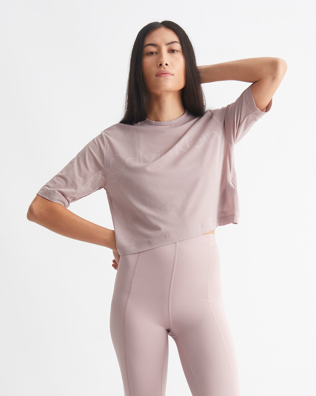CK Sport Mesh Relaxed Tee, GRAY ROSE, hi-res