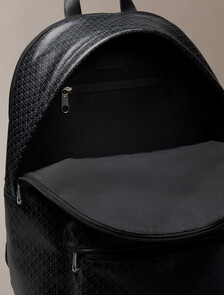 Coated Canvas Emblem Logo Backpack, Black AOP, hi-res