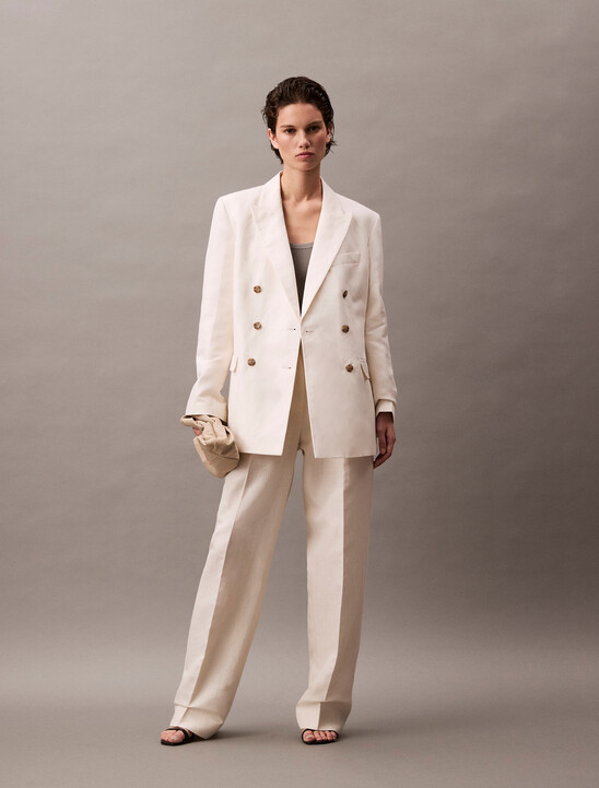 Relaxed Linen Pleated Trousers