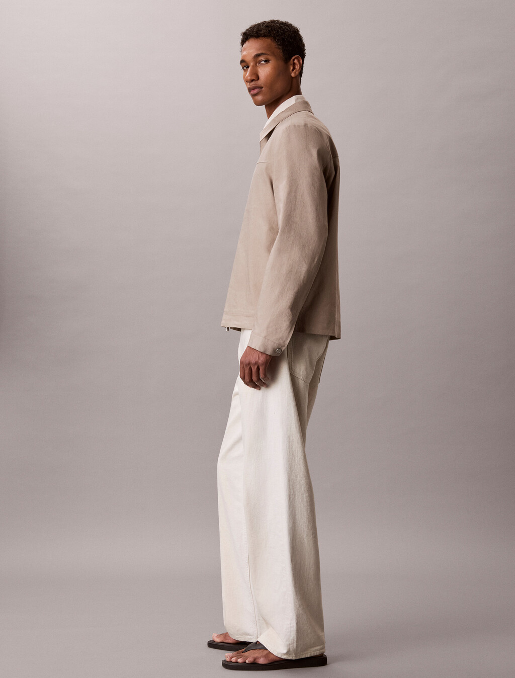 Linen Lyocell Shirt Jacket, Roasted Cashew, hi-res