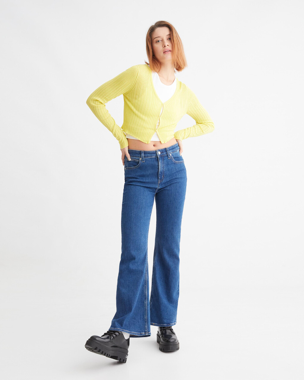 Smooth Cotton Rib Cardigan, GREEN SHEEN, hi-res