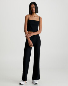 ELONGATED RIB KNIT PANTS, Ck Black, hi-res