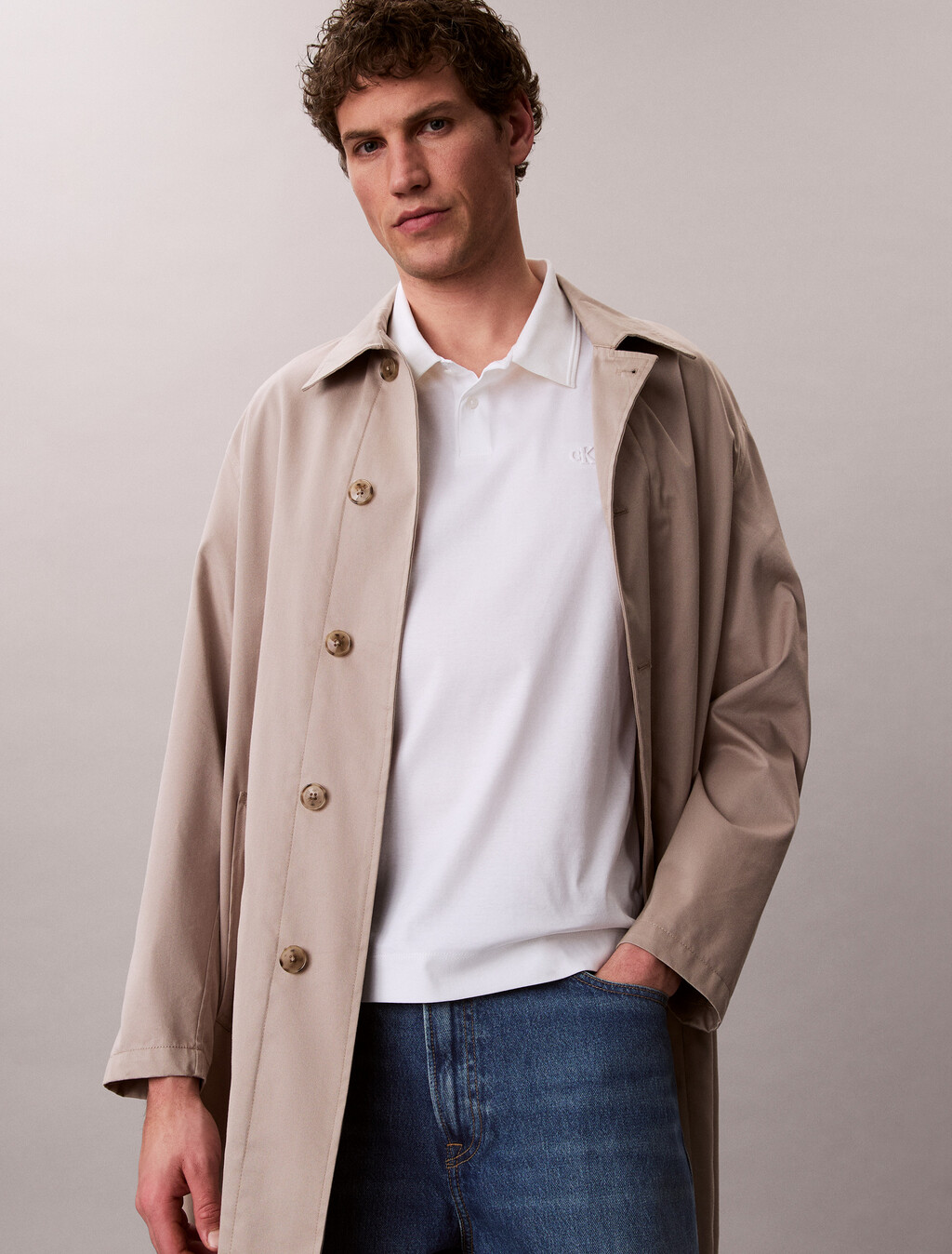 Mercerized Slim Polo, Bright White, hi-res