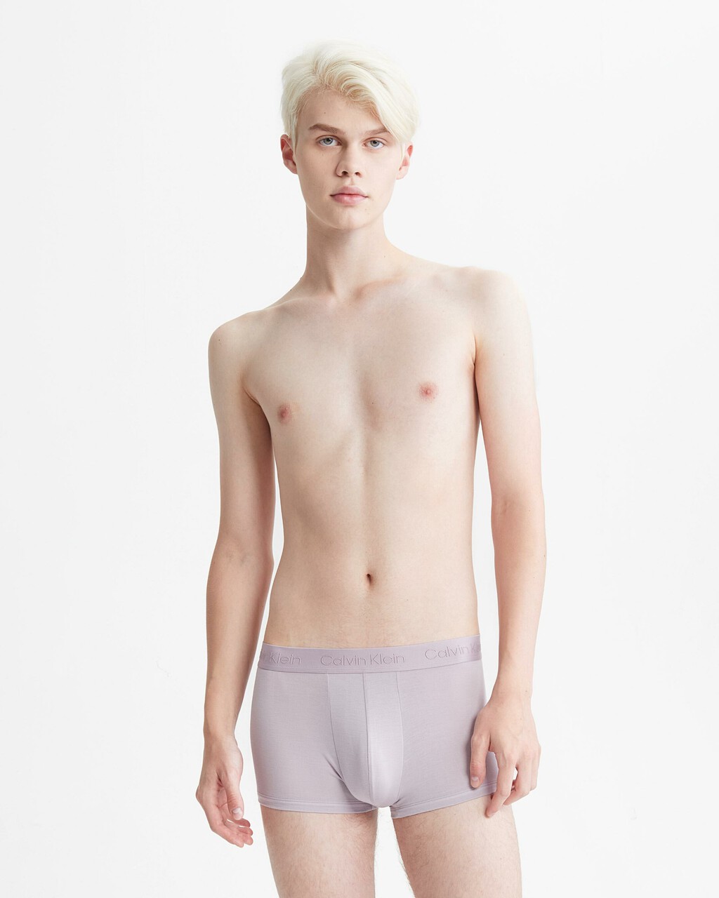 CK Black Ultra Soft Cashmere Low Rise Trunks, white