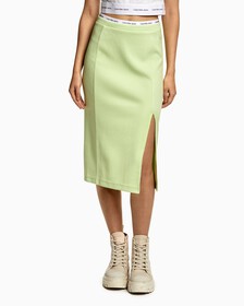 FRONT SLIT PENCIL MIDI SKIRT, Exotic Mint, hi-res