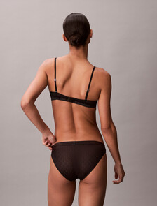 Lightly Lined Demi Bra - Icon Logo Lace, Black, hi-res