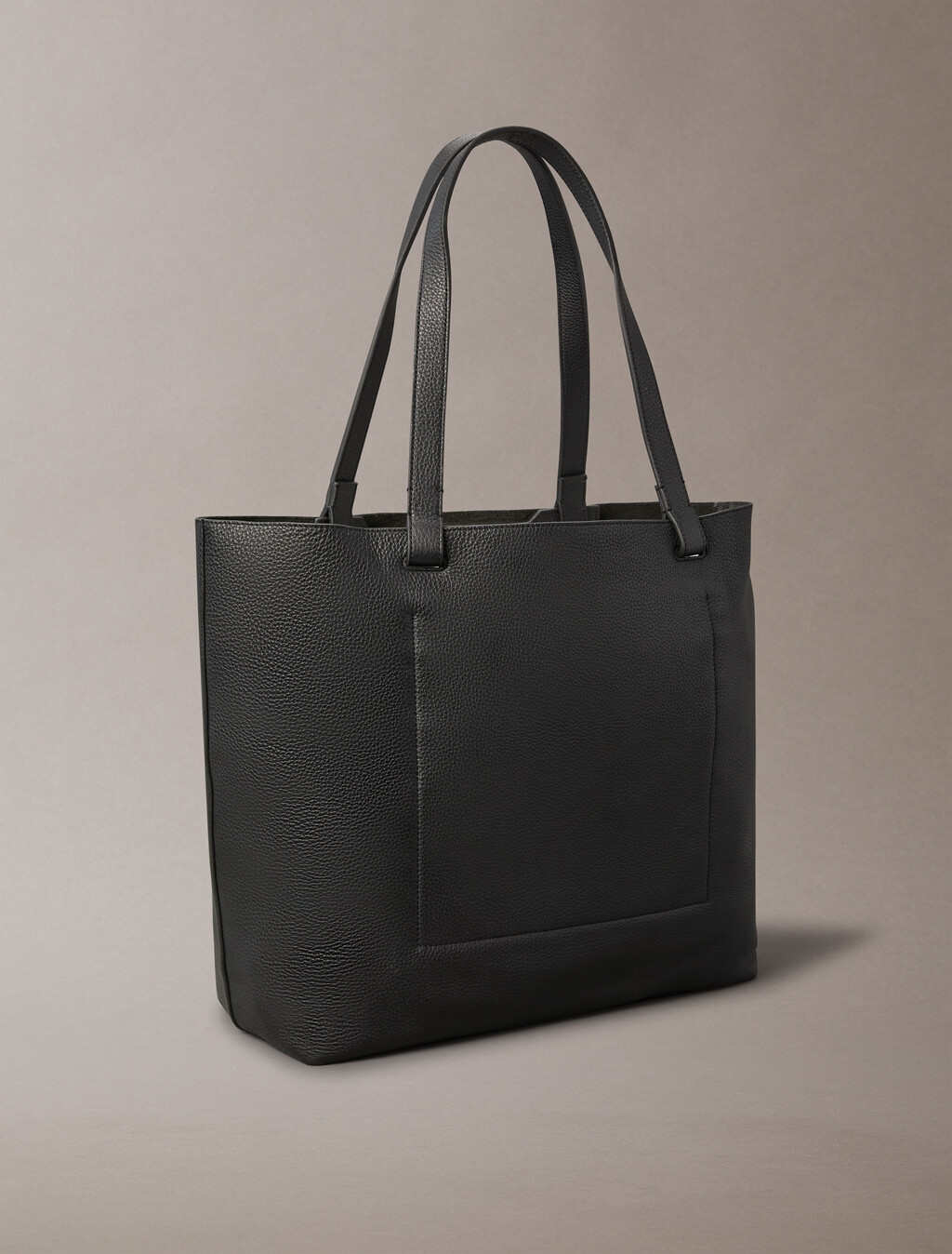 Leather Document Tote Bag, Black, hi-res