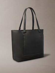 Leather Document Tote Bag, Black, hi-res