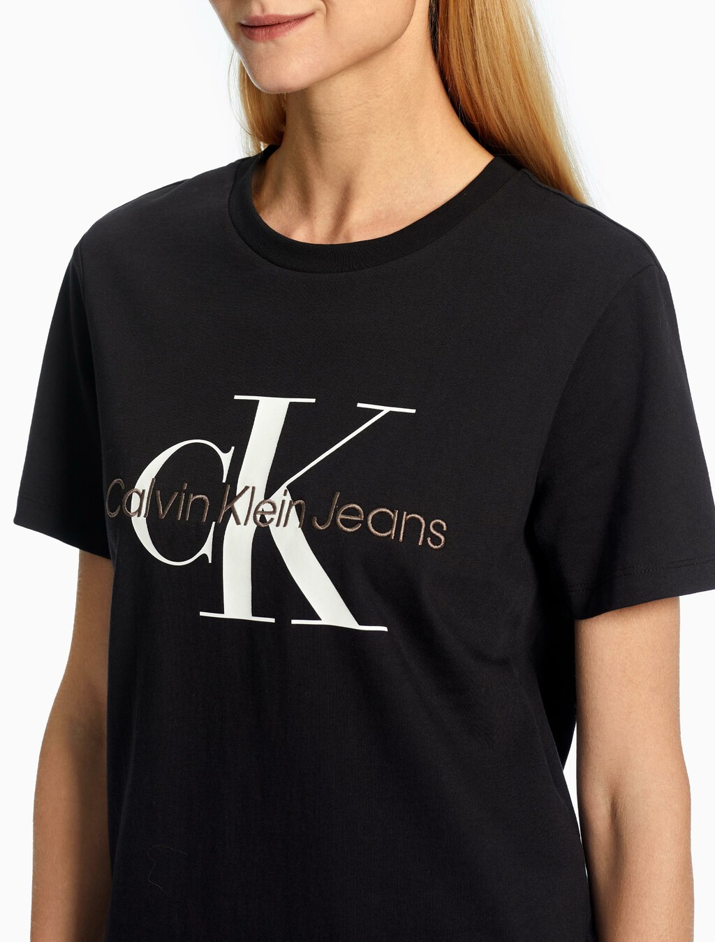 Organic Cotton Monogram Tee, Ck Black, hi-res