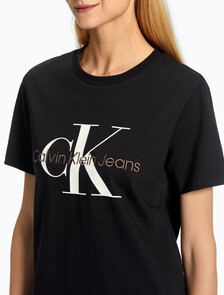 Organic Cotton Monogram Tee, Ck Black, hi-res