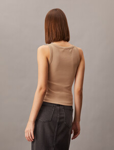 Body Stretch Rib Knit Tank Top, Tuscany, hi-res